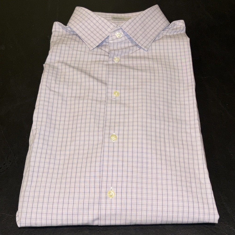 Nordstrom Rack 16 32/33 Men's Long Sleeve Plaid Light Purple Button Down Shirt